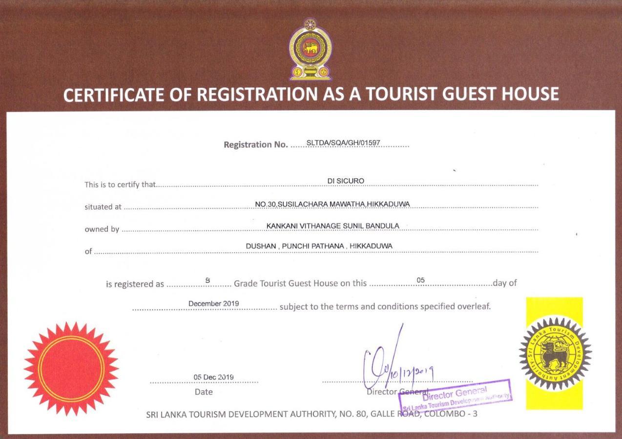 Di Sicuro Tourist Inn Hikkaduwa Exterior photo